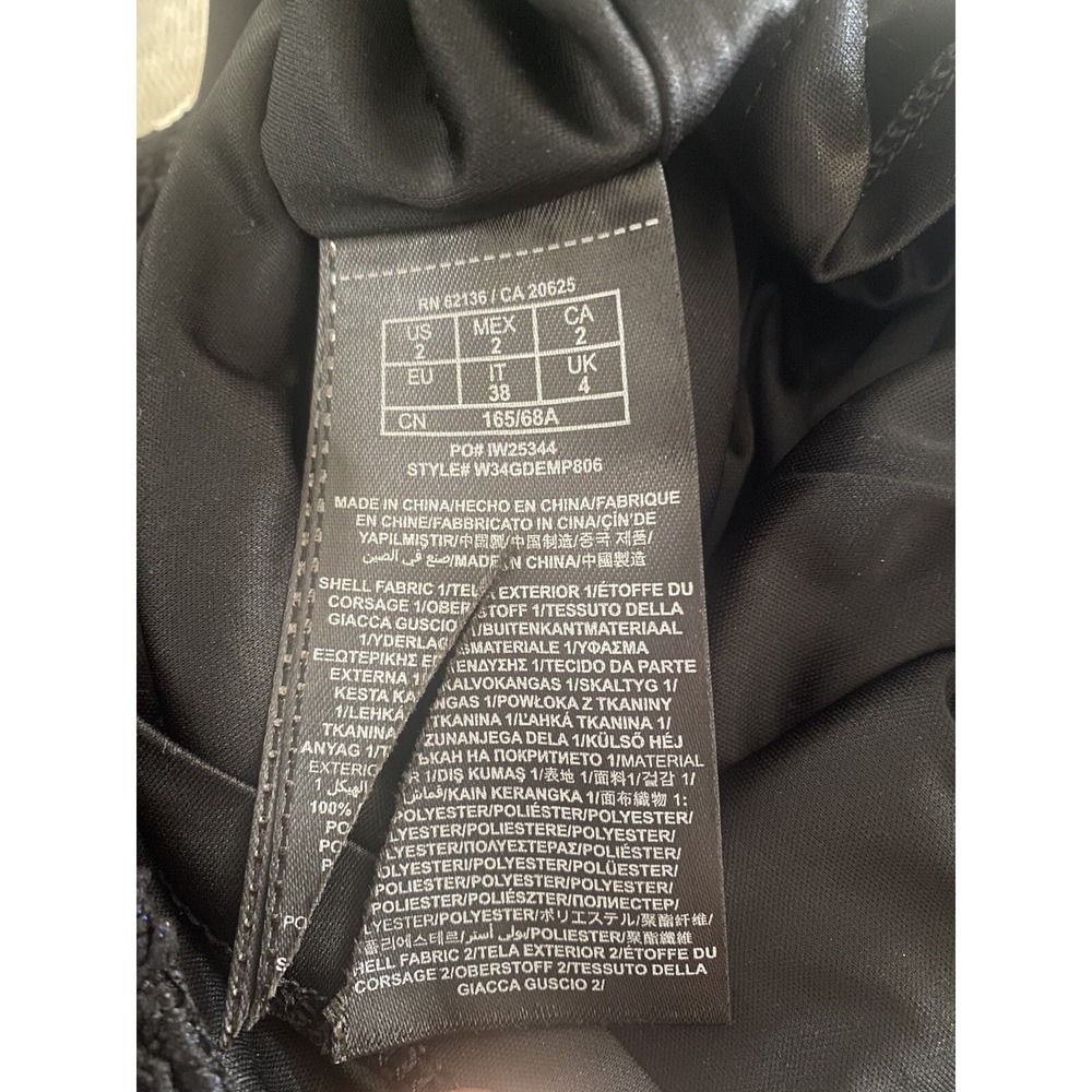 GUESS Dress Black Faux Leather & Black Shimmering‎ Fabric  Size 2  Zipper - Picture 11 of 12